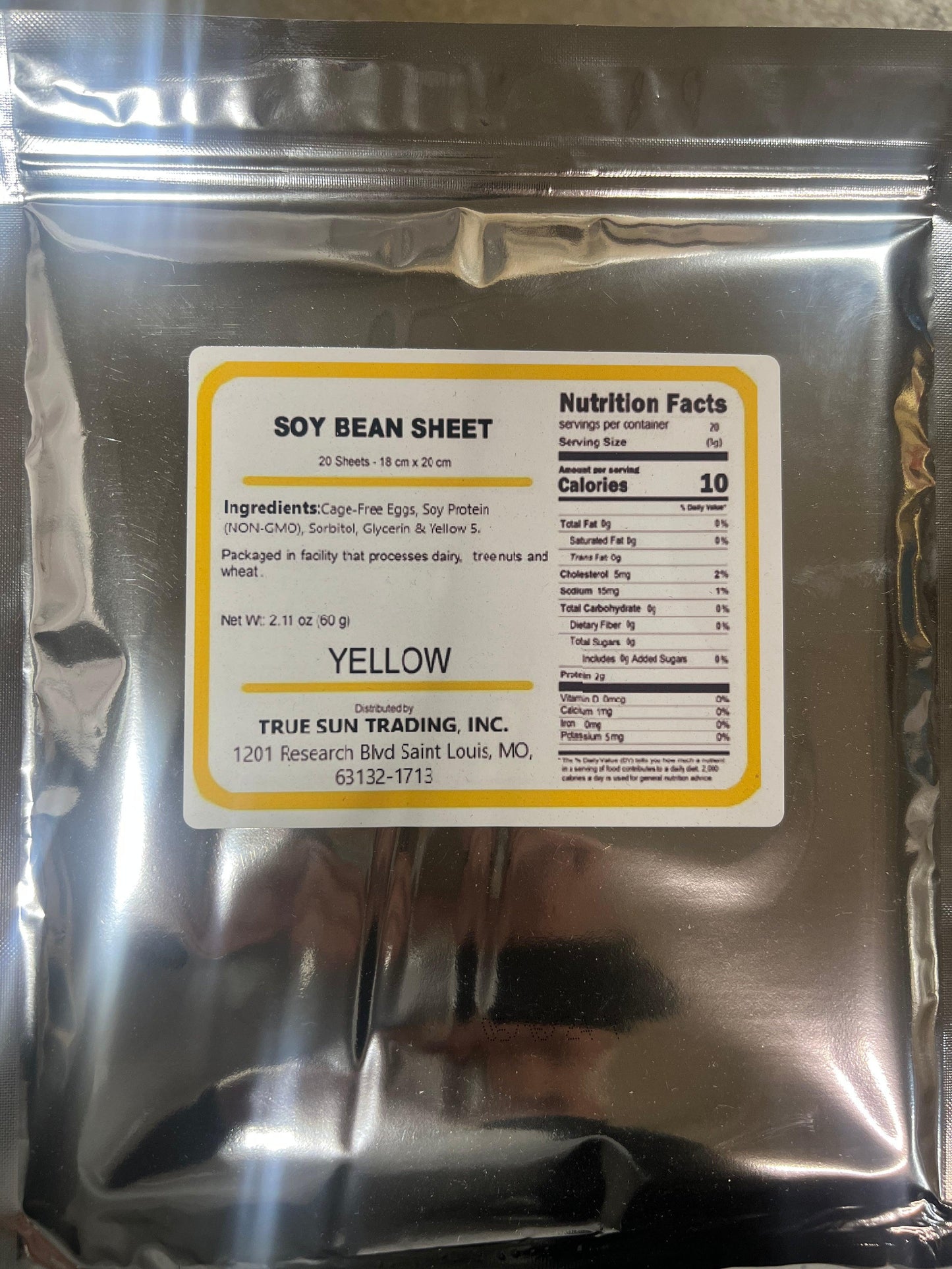 Soy paper Yellow 20 pieces/bag - True Sun