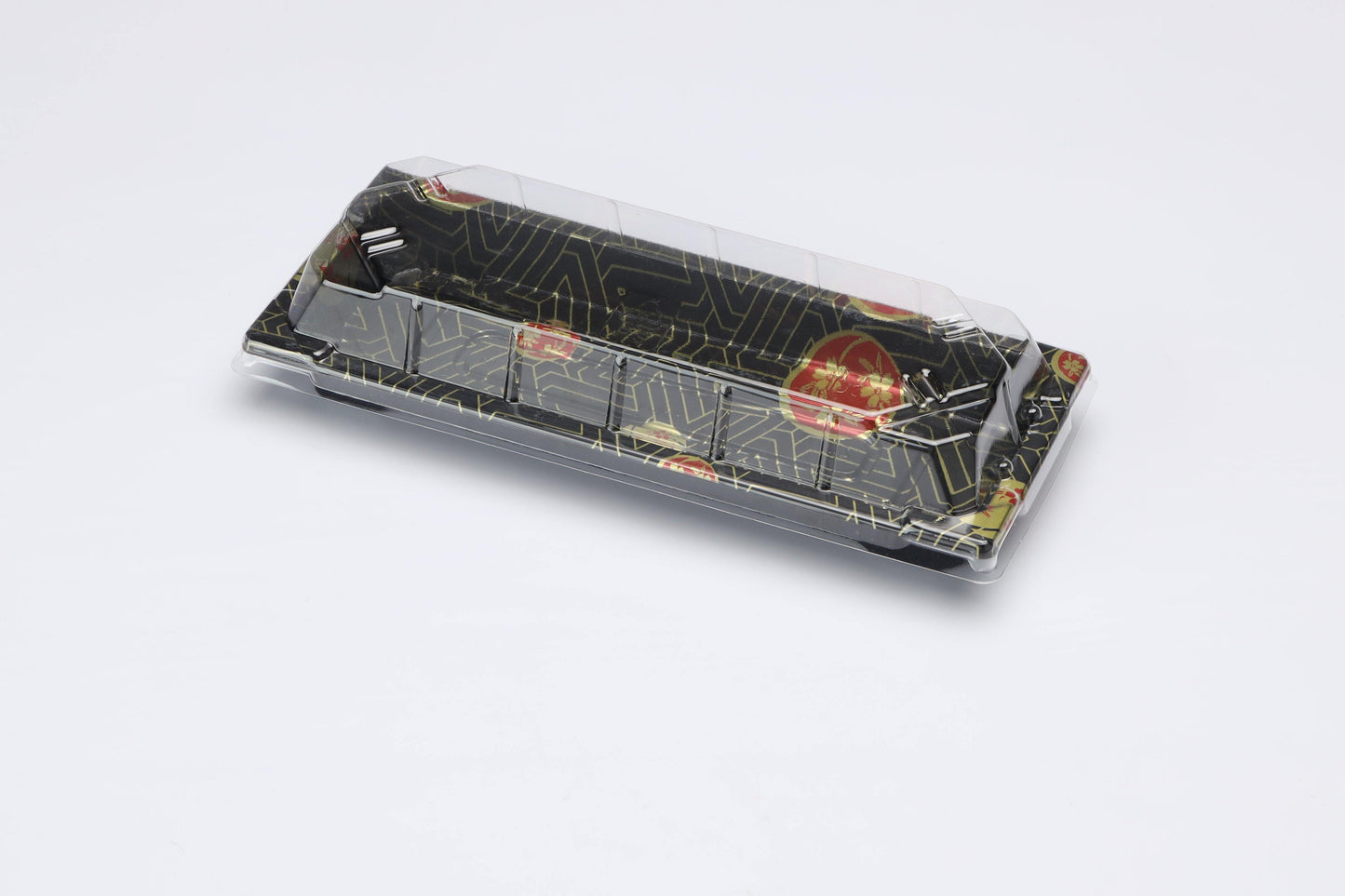 FH 01 Rectangular Black Sushi Box Set 8 3/4" x 3 3/4" x 7/8"-400/case - True Sun