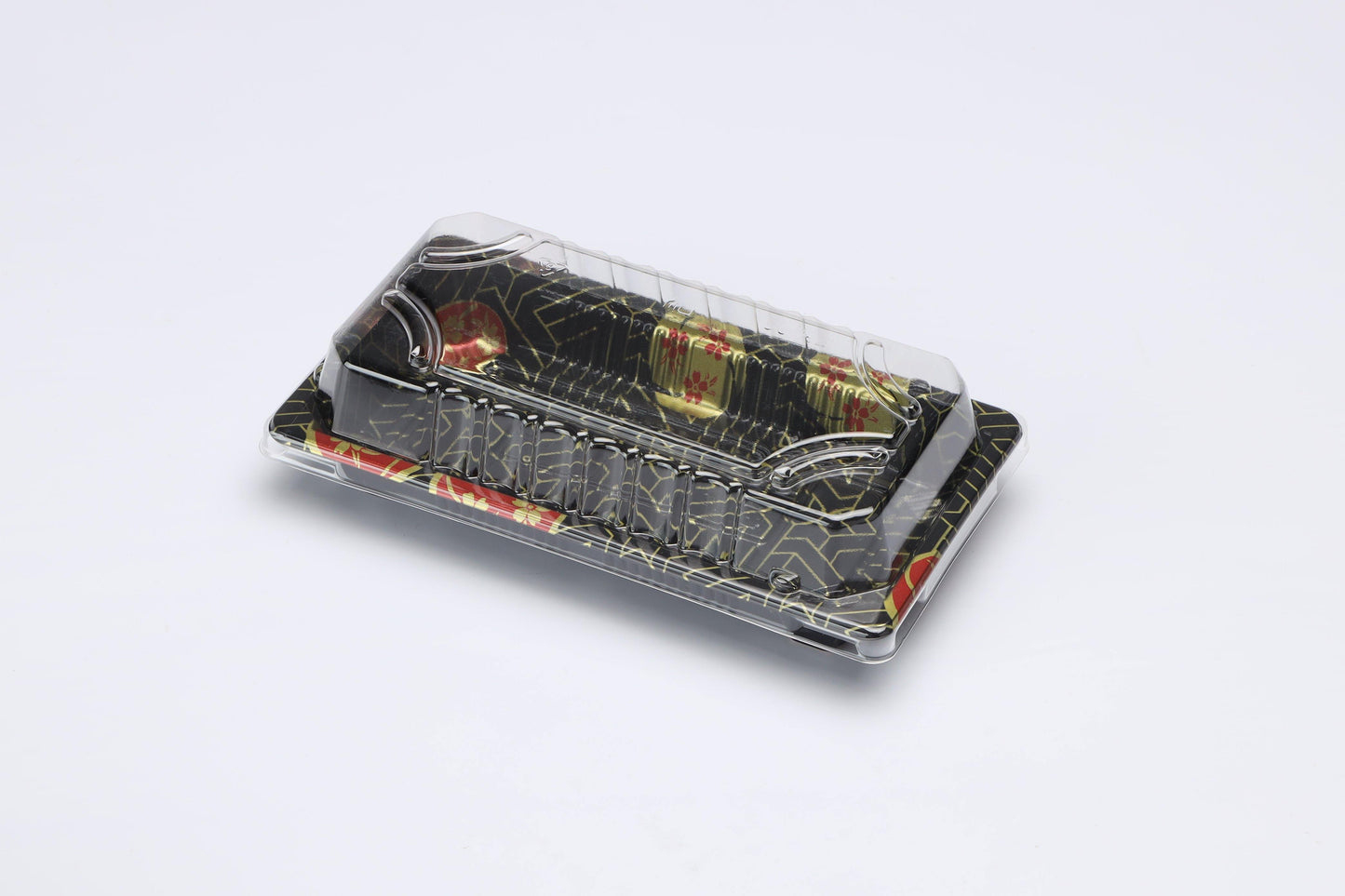 FH 06 Rectangular Black Sushi Box Set 6 3/4" x 3 1/2" x 3/4"-400/case - True Sun