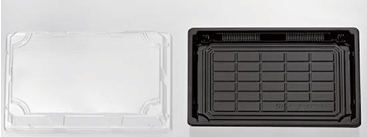OP-3.0 Sushi Togo Container Lid 10.4” X 7.5” X 1.2”. Base 10.3”X 7.4”X 1” 300/Case.