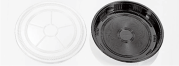OP-500 Party Tray Lid 13” X 0.7” Base 12.9”X 1.9” 100/Case.