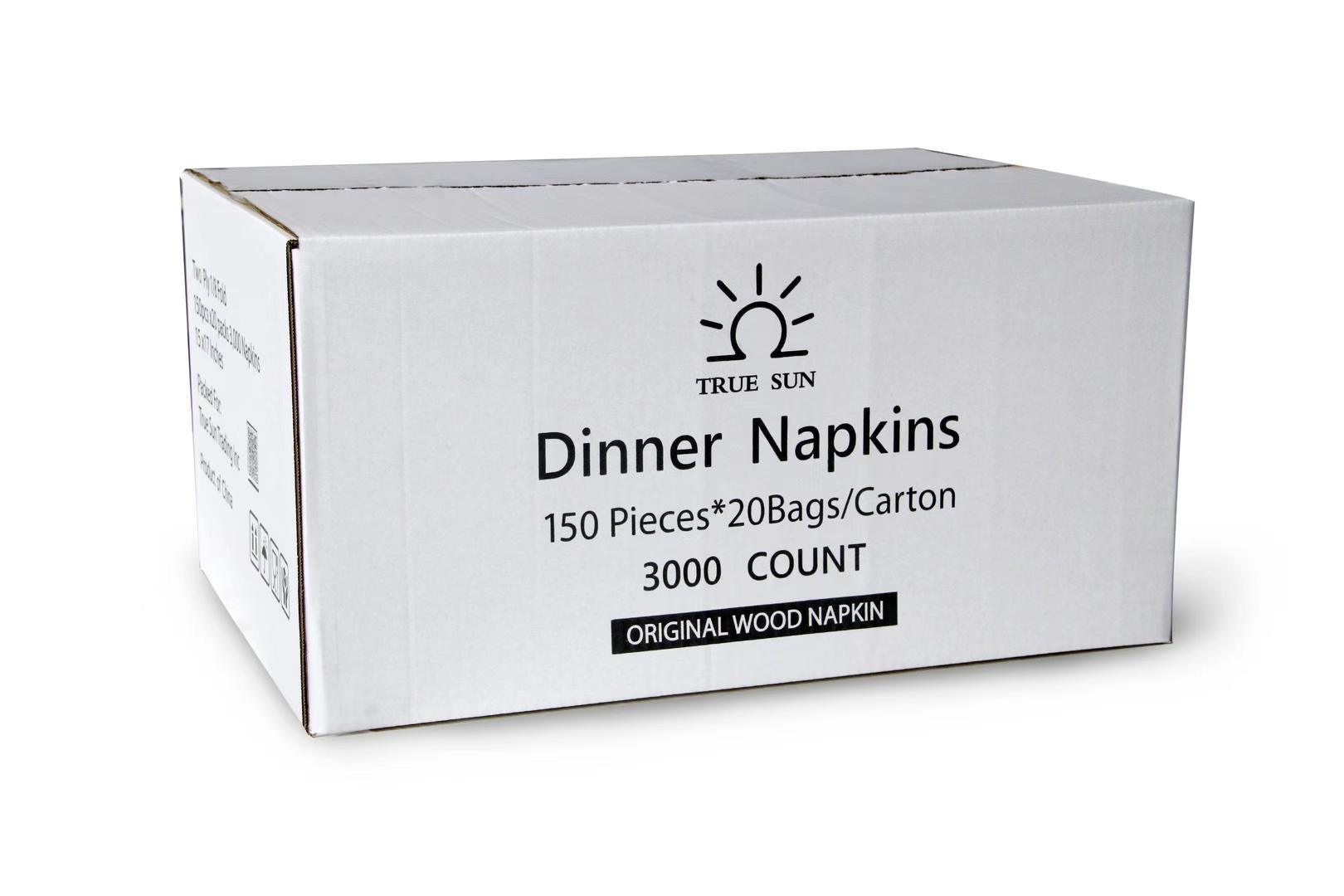 White 2-Ply Dinner Napkins 3000 pieces - True Sun