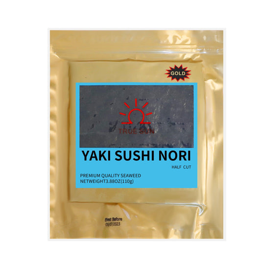 Buy MORE get MORE free True Sun Sushi Nori Blue Gold, Half cut, 100 pieces/bag, 80 bags/carton - True Sun