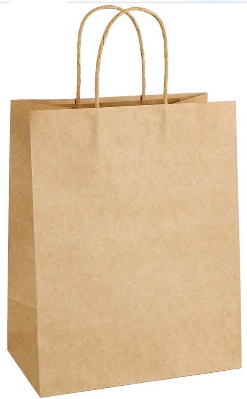 Paper Bag Medium 250 pieces/carton 9.45”X6.5X12” - True Sun