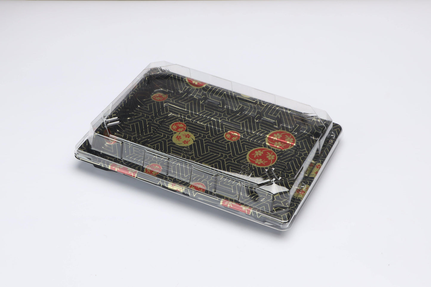 FH25 Rectangular Black Sushi Box Set 10 1/4" x 7 3/8" x 7/8"-400/case - True Sun