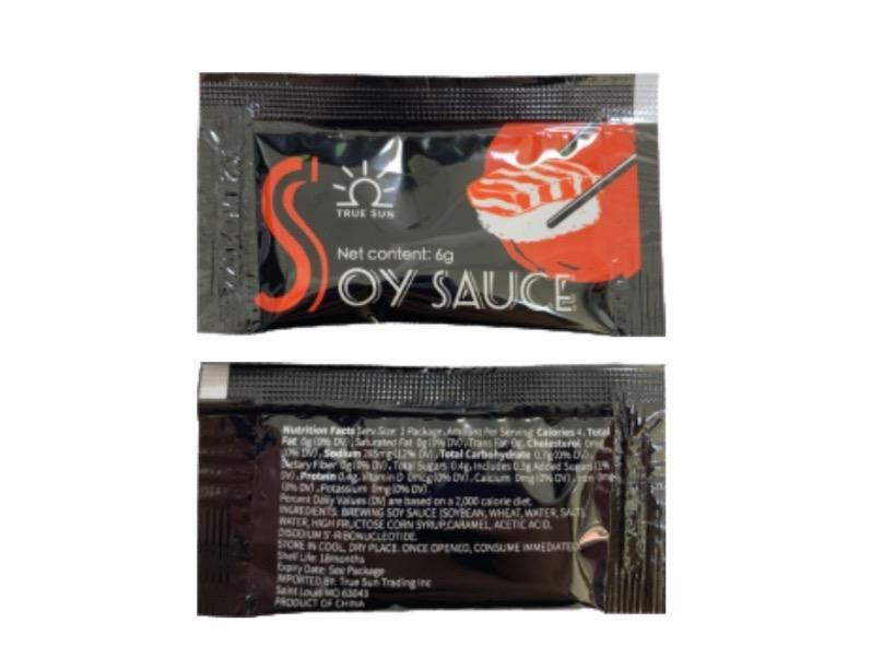 True Sun Premium Soy Sauce 1500 packets/case,6ml/packet Buy 10 get 1 Free.