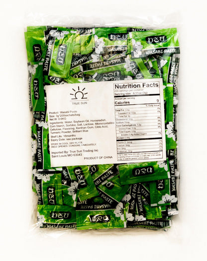 True Sun premium wasabi paste 200 packets/bag, 3ml/packet.
