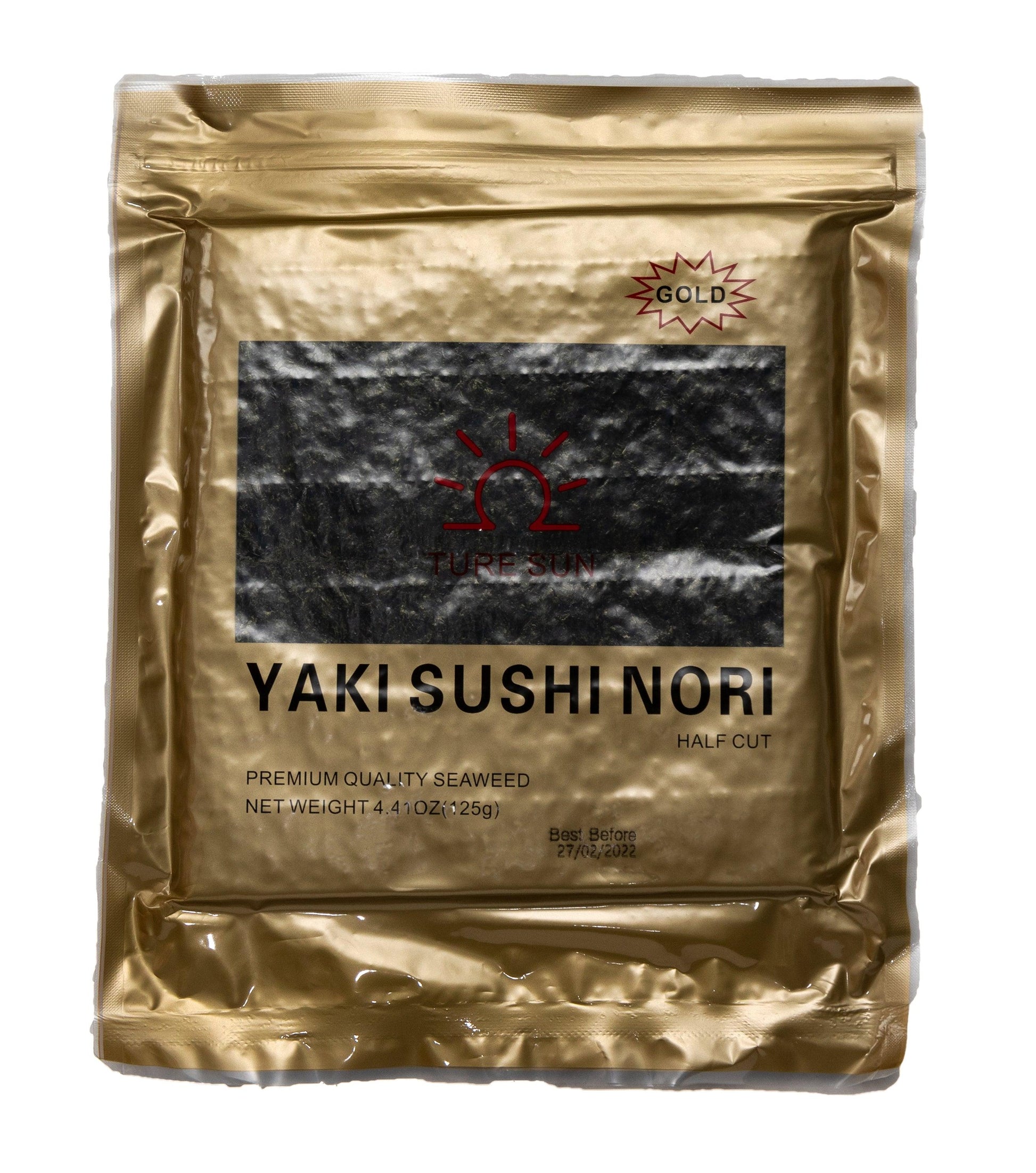 Buy 7 get 1 free True Sun Sushi Nori Premium Gold, Half cut ,100pieces/bag, 80 bags/carton - True Sun